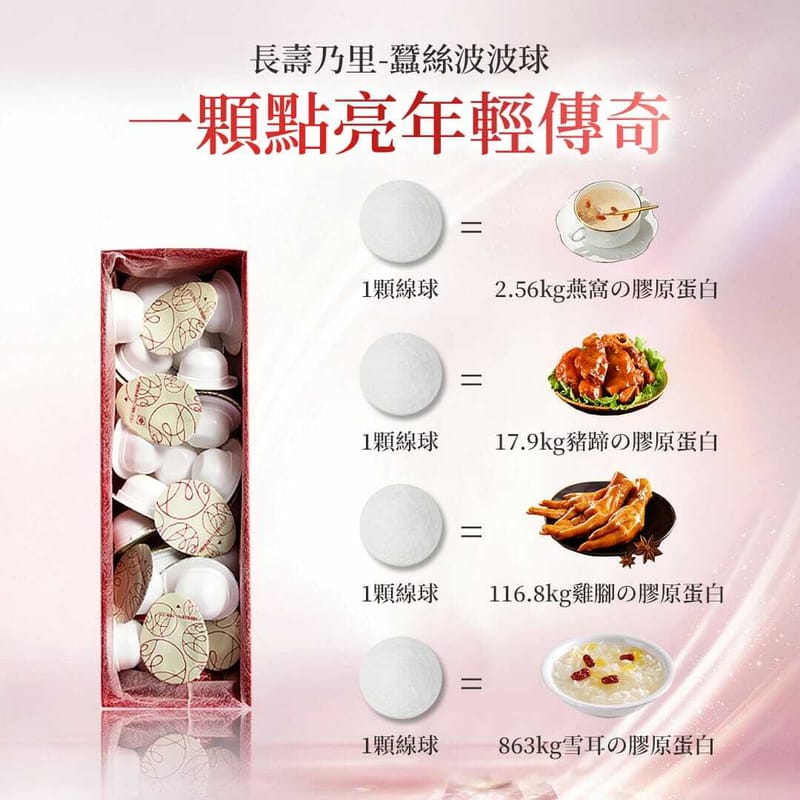 Choju no Sato 100% Collagen Ball 長壽乃里 膠原蛋白精華線球 (蠶絲波波球)